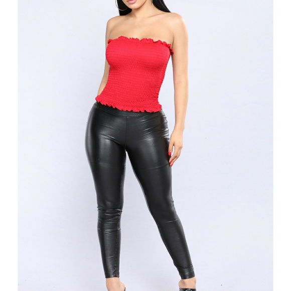 Soft Red Ribbed Tube Top NWOT - Picture 2 of 3